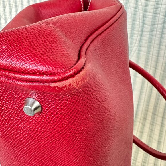 Red w/ White Stitchig Rafe Italian leather Handbag/Shoulderbag - Picture 7 of 13